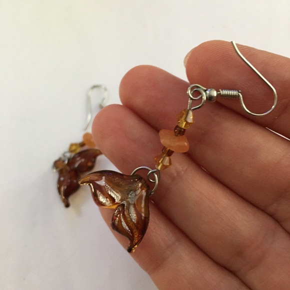 Murano glass fin silver earrings - Picture 4 of 6